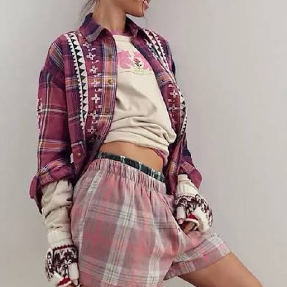 Free People Tops - FREE PEOPLE We the Free Nordic Chill Plaid Shirt Jacket XS S Small New with tags